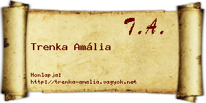 Trenka Amália névjegykártya